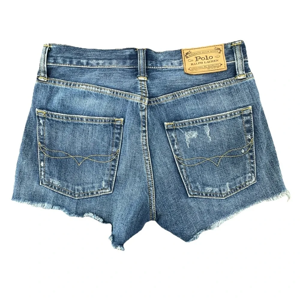 Polo Ralph Lauren The Crosby Relaxed‎ Distressed Vintage Denim Shorts Women's 26